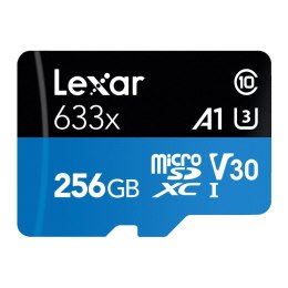Lexar Karta pamięci Lexar microSDXC High-Performance 633x 256GB V30 UHS-I U3 A1 100/45MB/s