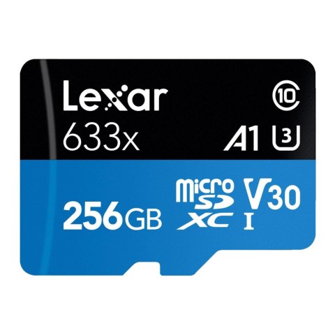Lexar Karta pamięci Lexar microSDXC High-Performance 633x 256GB V30 UHS-I U3 A1 100/45MB/s Lexar Karta pamięci Lexar microSDXC High-Performance 633x 256GB V30 UHS-I U3 A1 100/45MB/s