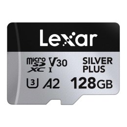 Lexar Karta pamięci Lexar microSDXC Silver Plus 128GB V30 UHS-I U3 A2 205/150MB/s