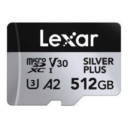Lexar Karta pamięci Lexar microSDXC Silver Plus 512GB V30 UHS-I U3 A2 205/150MB/s