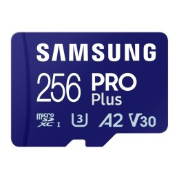SAMSUNG Karta pamięci Samsung PRO Plus (2023) microSDXC 256GB (180/130 MB/s) U3 A2 V30 + adapter
