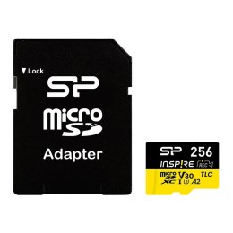 Silicon Power Karta pamięci Silicon Power microSDXC Power Inspire 256GB V30 UHS-I U3 A2 4K DDR200 170/150MB/s TLC + adapter