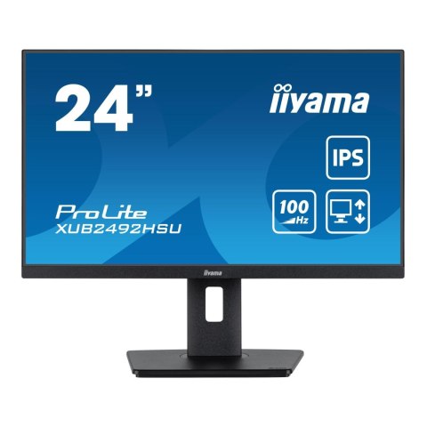 IIYAMA Monitor iiyama 23,8" ProLite XUB2492HSU-B6 IPS FHD 100Hz HDMI DP HUB głośniki IIYAMA Monitor iiyama 23,8" ProLite XUB2492HSU-B6 IPS FHD 100Hz HDMI DP HUB głośniki