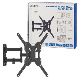 LogiLink Uchwyt ścienny LogiLink do telewizora LCD/LED nachylenie +/-15°, obrót 90° VESA 400x400, 23-55