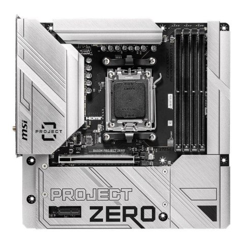 MSI Płyta MSI B650M PROJECT ZERO /AMD B650/DDR5/SATA3/M.2/USB3.2/WiFi/BT/PCIe4.0/AM5/mATX