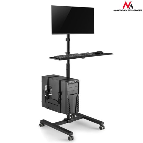 Maclean Stand, wózek, mobilne stanowisko komputerowe na kółkach Maclean MC-793 max 20kg max 17"-32" VESA: 75x75,100x100 Maclean Stand, wózek, mobilne stanowisko komputerowe na kółkach Maclean MC-793 max 20kg max 17"-32" VESA: 75x75,100x100