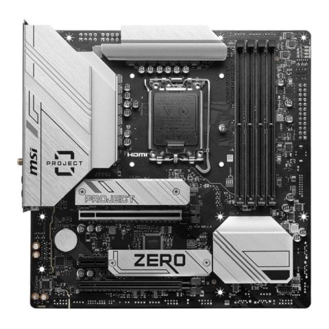 MSI Płyta MSI B760M PROJECT ZERO /B760/DDR5/SATA3/M.2/USB3.2/WiFi/BT/PCIe5.0/s.1700/mATX