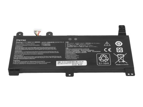 Bateria Mitsu do Asus ROG Strix G512LU, G531GU, G712LU