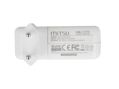 Zasilacz Mitsu 87W USB type C USB-C (white)