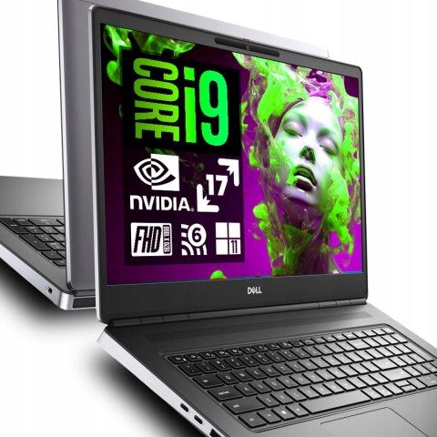 KOLOS Dell 17 Precision 7760 DUŻY EKRAN 17" Intel i9 8x5,0GHz Qua T1200 W11