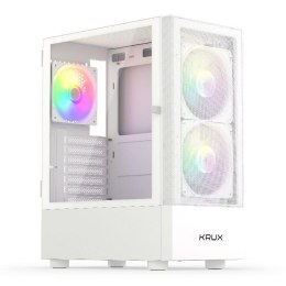 COOLING.PL Obudowa KRUX Vako White RGB ATX, z oknem, bez zasilacza, biała