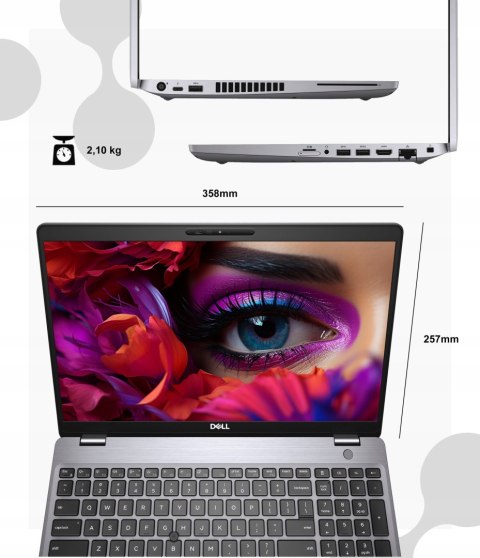 Laptop Dell Latitude 5511 i5 16GB RAM 512GB SSD 15,6" Full HD powystawowy