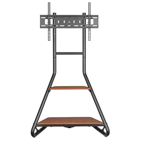 Maclean Uchwyt wolnostojący pod TV / narożny Maclean MC-455 w stylu bauhaus dwupoziomowe drewniane półki 40kg max 37-75''