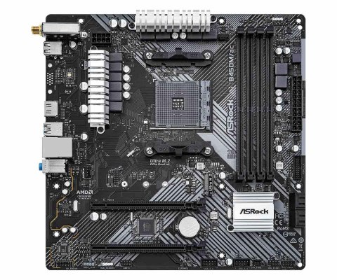 ASRock Płyta ASRock B450M/AC R2.0 /AMD B450/DDR4/SATA3/M.2/USB3.0/PCIe3.0/WiFi/BT/AM4/mATX