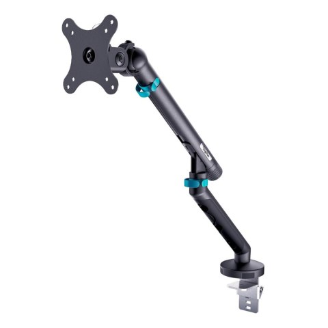 Digitus Ramię biurkowe pojedyncze DIGITUS z zaciskiem i sprężyną mechaniczną, 1x LCD max. 35" 10kg, VESA: 75x75, 100x100, Czarne