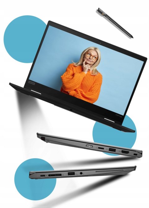 Laptop Lenovo ThinkPad x390 Yoga i7 16GB RAM 1TB SSD 13" Full HD dotykowy poleasingowy