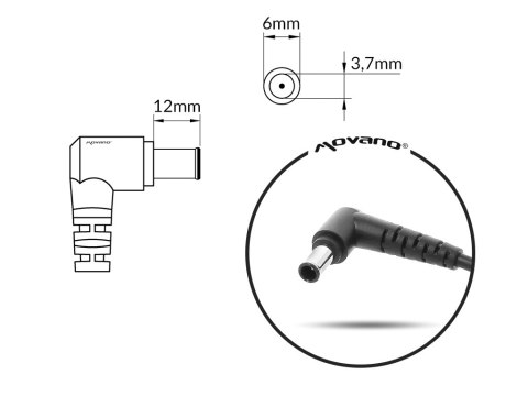 Zasilacz Movano 20v 10a (6.0x3.7 pin) 200W do Asus