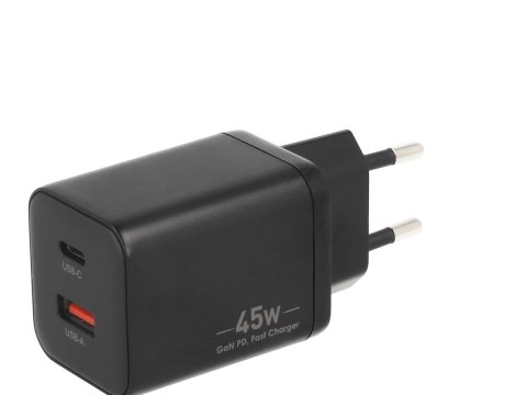 Ładowarka Movano GaN 45W USB-C PD + USB-A (black)