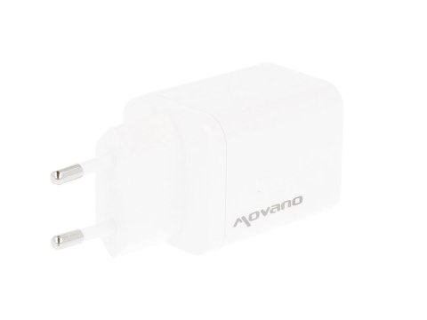 Ładowarka Movano GaN 45W USB-C PD + USB-A (white)