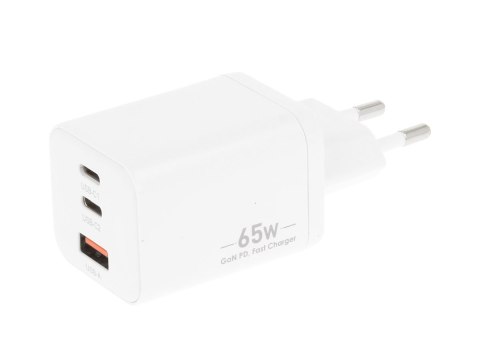 Ładowarka Movano GaN 65W 2x USB-C PD + USB-A (white)