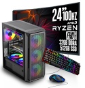 Zestaw KOMPUTER GAMINGOWY RYZEN 5 32GB RAM 512GB SSD + Monitor do gier 24 WiFi