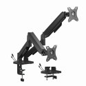 GEMBIRD BIURKOWE RAMIĘ NA DWA MONITORY Z PORTAMI USB (REGULOWANE), OD 17" DO 32", OBCIĄŻENIE DO 9 KG