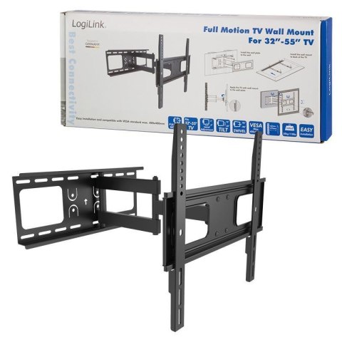 LogiLink Uchwyt ścienny LogiLink do telewizora LCD/LED nachylenie -20°/+10°, VESA 400x400, 32-55"