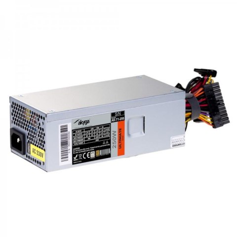 AKYGA Zasilacz TFX 250W Akyga AK-T1-250 P4 3x SATA Molex APFC 80+ gold FAN 8cm AKYGA Zasilacz TFX 250W Akyga AK-T1-250 P4 3x SATA Molex APFC 80+ gold FAN 8cm