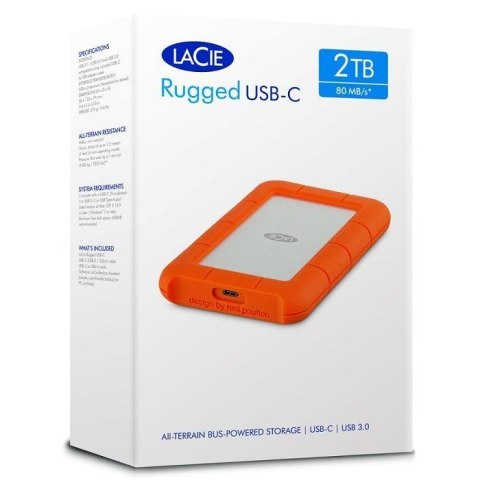 Seagate Dysk zewnętrzny LaCie Rugged STFR2000800 2TB 2,5" USB 3.1