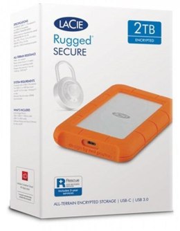 Seagate Dysk zewnętrzny LaCie Rugged Secure 2TB USB 3.0 2,5
