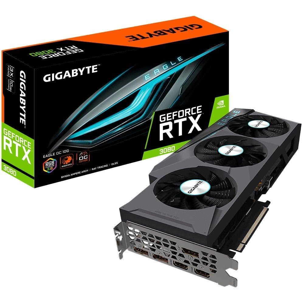 GIGABYTE Karta VGA Gigabyte GeForce RTX 3080 EAGLE OC 10G (rev. 1.0) 10GB GDDR6X 320bit 2xHDMI 3xDP PCIe4.0