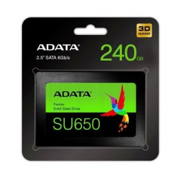 ADATA Dysk SSD ADATA Ultimate SU650 240GB 2,5" SATA3 (520/450 MB/s) 7mm, 3D NAND / Black Retail