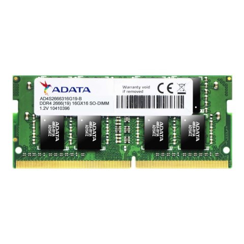 ADATA Pamięć SODIMM DDR4 ADATA Premier 16GB (1x16GB) 2666MHz CL19 1,2V Single
