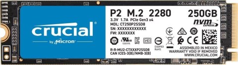 CRUCIAL Dysk SSD Crucial P2 250GB M.2 PCIe NVMe 2280 (2100/1150MB/s)