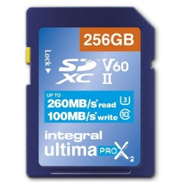INTEGRAL Karta pamięci SDXC INTEGRAL Ultima Pro X2 260/100MB UHS II V60 256GB