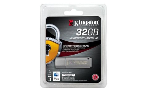 Kingston Pendrive Kingston DataTraveler Locker+ G3 32GB USB 3.0, AES 256-bit