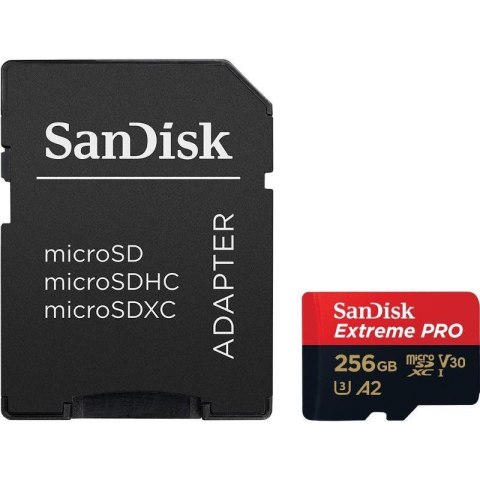SanDisk Karta pamięci MicroSDXC SanDisk EXTREME PRO 256GB 170/90 MB/s A2 C10 V30 UHS-I U3