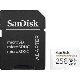 SanDisk Karta pamięci MicroSDXC SanDisk High Endurance 256GB 100/40 MB/s A1 Class 10 V30 UHS-I U3 + adapter