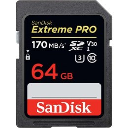 SanDisk Karta pamięci SDXC SanDisk EXTREME PRO 64GB 170/90 MB/s V30 UHS-I U3