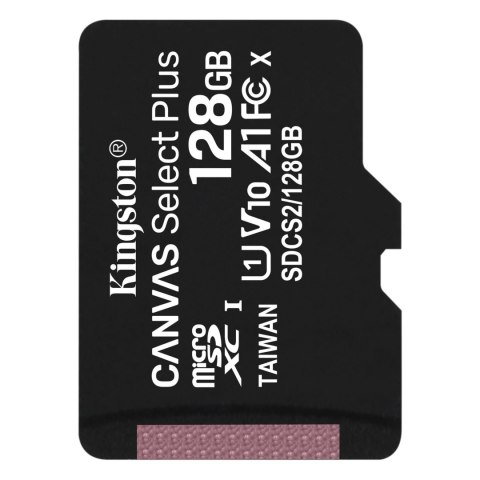 Kingston Karta pamięci Kingston microSD Canvas Select Plus 128GB Class 10 UHS-I U1 V10 Kingston Karta pamięci Kingston microSD Canvas Select Plus 128GB Class 10 UHS-I U1 V10