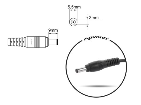 Zasilacz Movano 19v 2.1a (5.5x3.0 pin) 40W do Samsung Zasilacz Movano 19v 2.1a (5.5x3.0 pin) 40W do Samsung